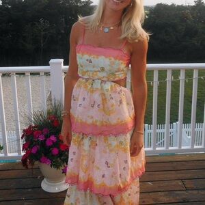 Floral Strapless Maxi Dress